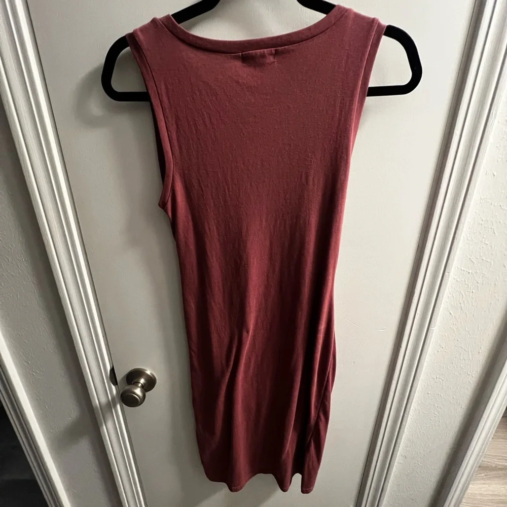 Leith Bodycon Ruched Mauve Sleeveless Dress Size S - Picture 2 of 6